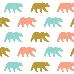 multi bear (small scale) || coral,teal,gold