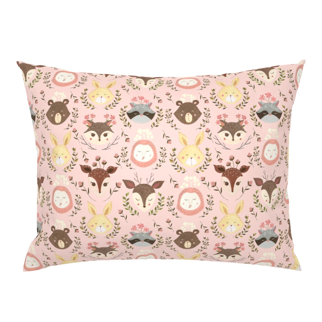 Woodland Faces/ Racoon Fox Bunny Deer/ Nursery woodland animals