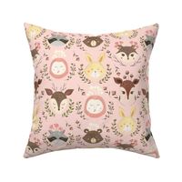 Woodland Faces/ Racoon Fox Bunny Deer/ Nursery woodland animals