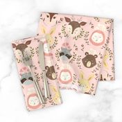 Woodland Faces/ Racoon Fox Bunny Deer/ Nursery woodland animals