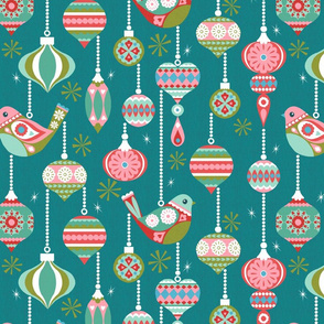 Birds and Baubles - Teal