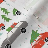 vintage christmas cars holiday xmas christmas fabric tree on car