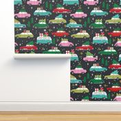 vintage christmas cars holiday xmas christmas fabric tree on car