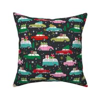 vintage christmas cars holiday xmas christmas fabric tree on car