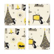 50's Vintage Xmas 4 cats