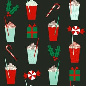 christmas peppermint latte candy cane holly cute coffee latte christmas peppermints