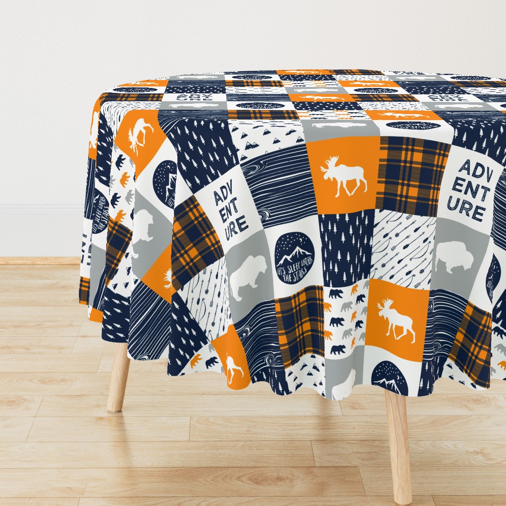 the great outdoors (buffalo) wholecloth || camping quilt top