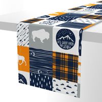 the great outdoors (buffalo) wholecloth || camping quilt top