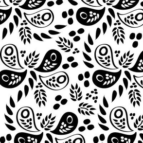 Black and White Paisleys