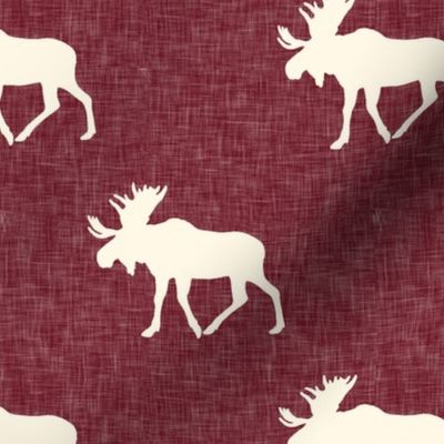 moose || cream on maroon