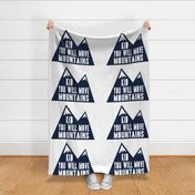 Minky fabric layout- Kid you will move mountains  - navy