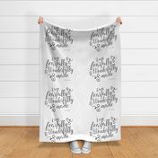 minky fabric 4 block - I am fearfully and wonderfully made typography