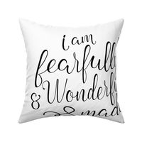 minky fabric 4 block - I am fearfully and wonderfully made typography