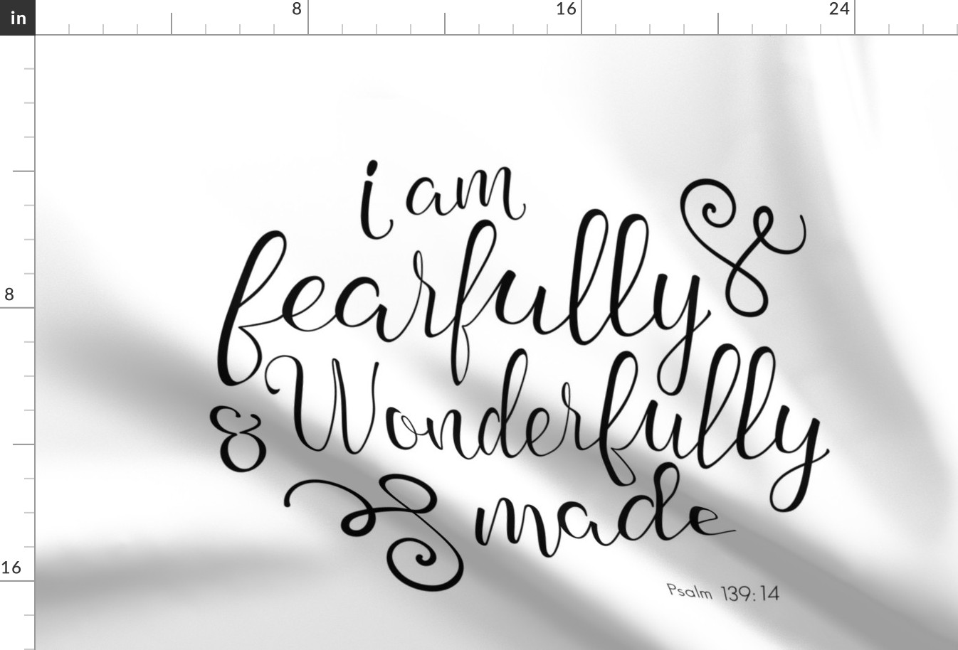 minky fabric 4 block - I am fearfully and wonderfully made typography