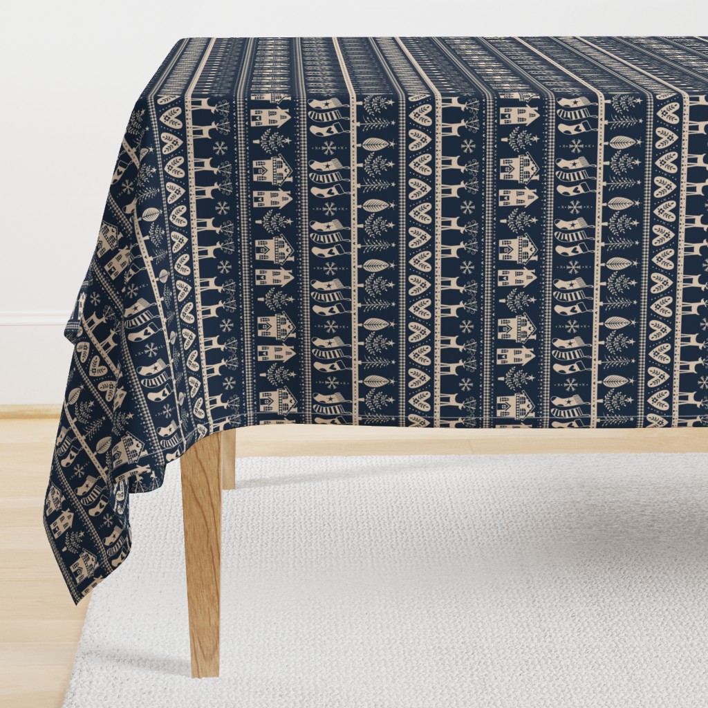 vintage nordic christmas navy