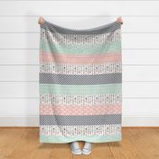 Pink/Grey/Mint Wholecloth Quilt top