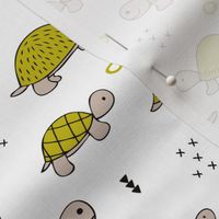 Cute baby turtle pura vida animals collection turtles  tortoise  illustration for kids ochre