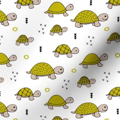 Cute baby turtle pura vida animals collection turtles  tortoise  illustration for kids ochre