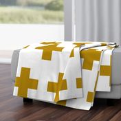 Cheater Quilt in Mustard White Plus