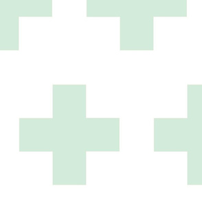 Cheater Quilt in Mint and White Plus