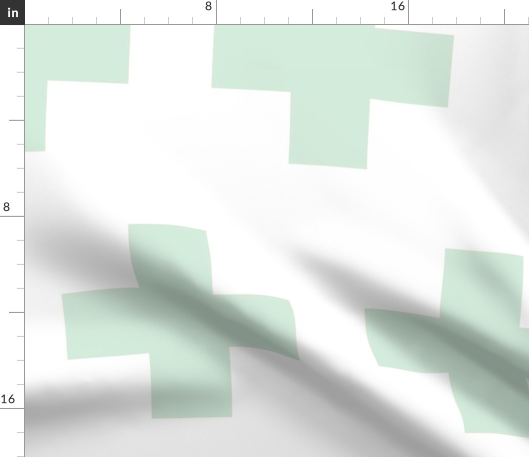 Cheater Quilt in Mint and White Plus