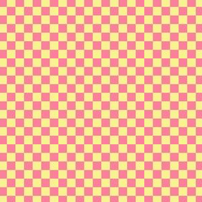 Strawberry and Buttery Yellow  Checks (# 7)