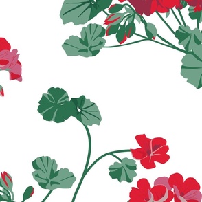 Red Geraniums (Large Pattern)