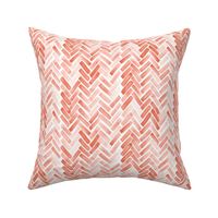 coral watercolor herringbone