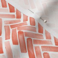 coral watercolor herringbone