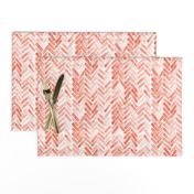 coral watercolor herringbone