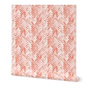 coral watercolor herringbone