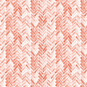 coral watercolor herringbone