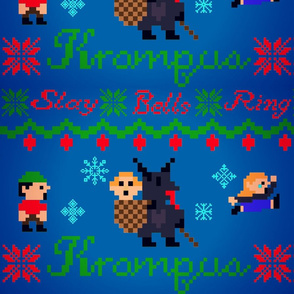 Krampus is coming to town Ugly Sweater Blue