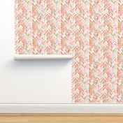 coral mint gold herringbone