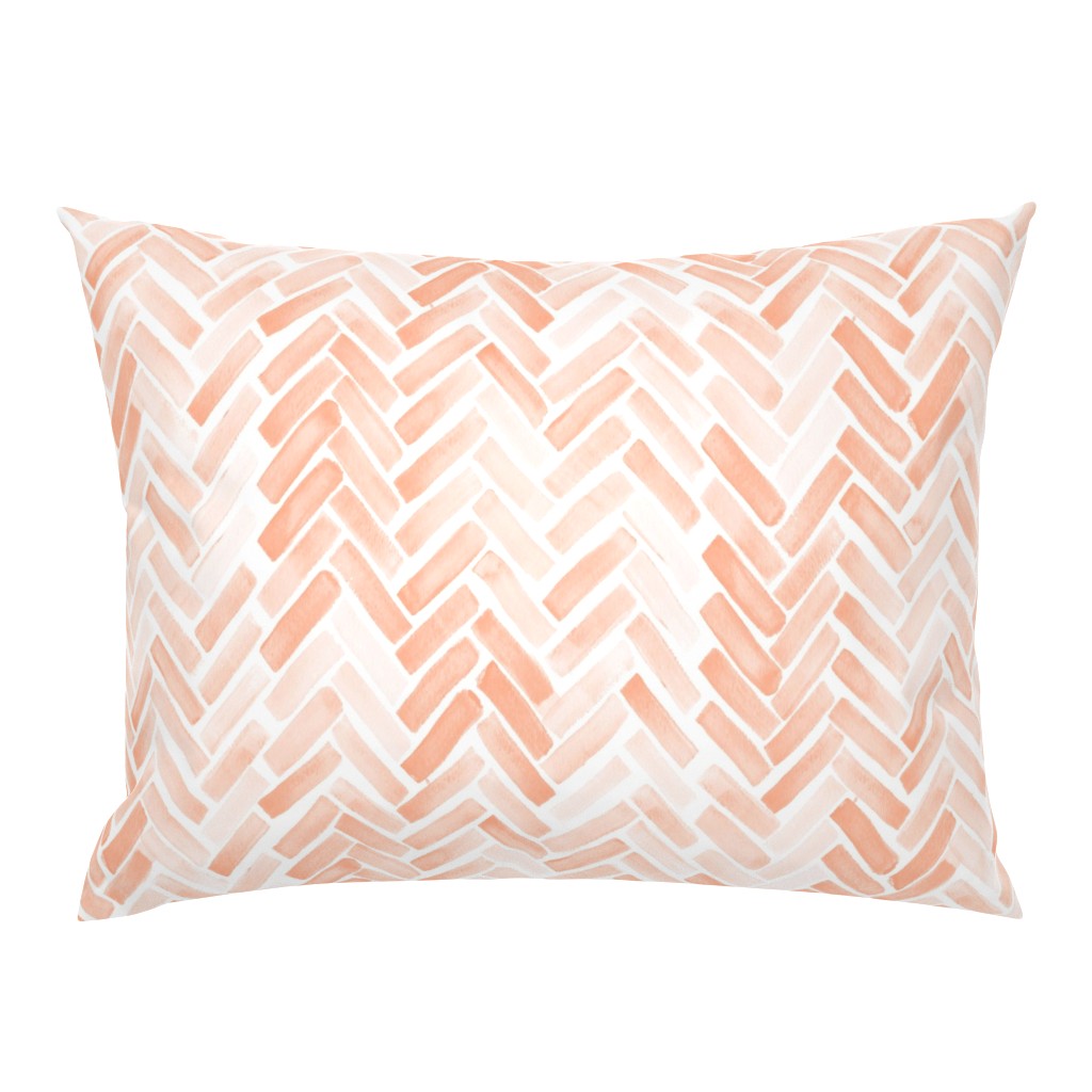 pale blush watercolor herringbone