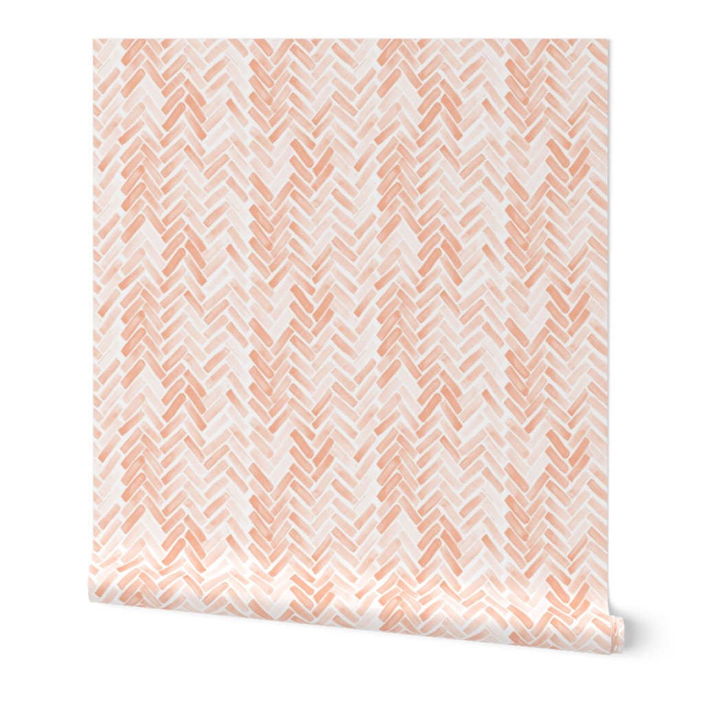 pale blush watercolor herringbone