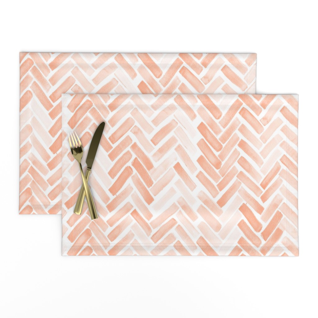 pale blush watercolor herringbone