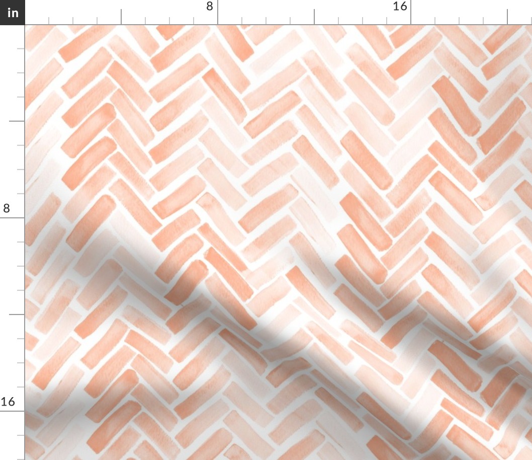 pale blush watercolor herringbone