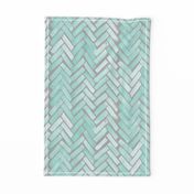 gray mint watercolor herringbone