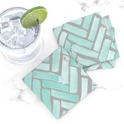 gray mint watercolor herringbone