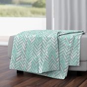 gray mint watercolor herringbone