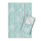 gray mint watercolor herringbone