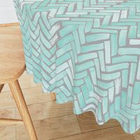 gray mint watercolor herringbone