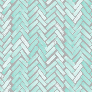 gray mint watercolor herringbone