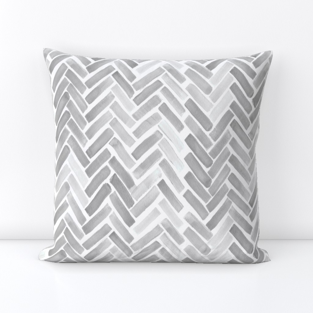 gray watercolor herringbone