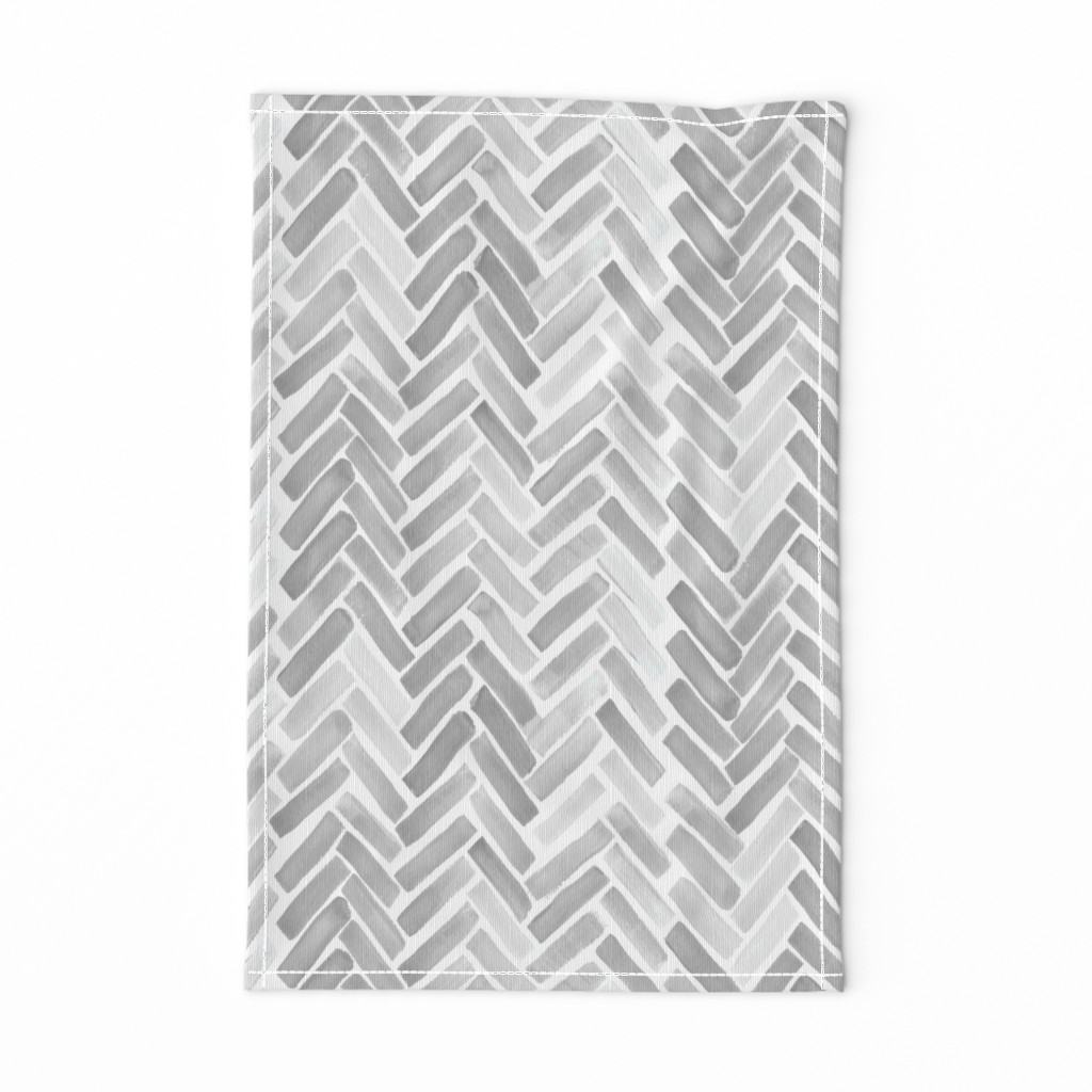 gray watercolor herringbone