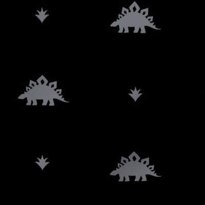 Stegosaurus Coordinate - Black / Grey - LARGE