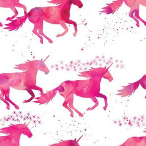 watercolor unicorns || pink