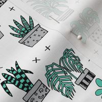 houseplants // green houseplants plant cactus hand drawn illustration 