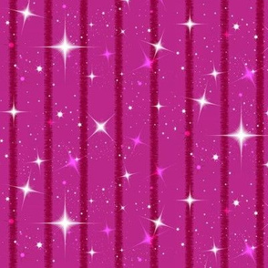 Christmas Stars and Stripes in Magenta and Rose Pink with White Accents